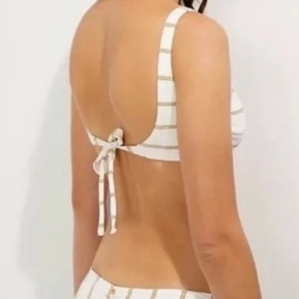 NWT Anthropologie white striped PQ Bikini - Picture 7 of 7